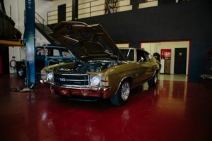 AMSOIL Motor Oil with Zinc for Older Cars 6 Green Chevrolet classic car.