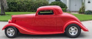 Red hot rod car.