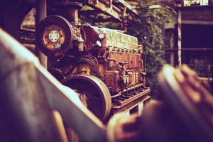 Vintage diesel engine.