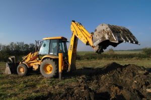 JCB excavating tractor.