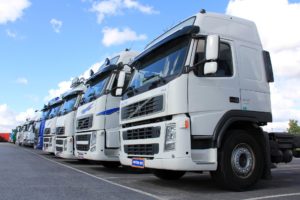 Volvo semi truck fleet.