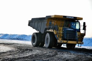 Caterpillar dump truck.