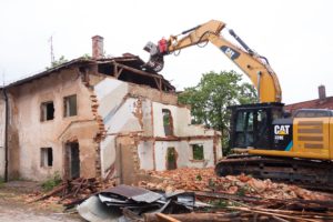 CAT demolition machine.