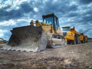 Fleet of heavy equipment.