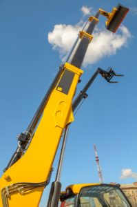 Large hydraulic crane.