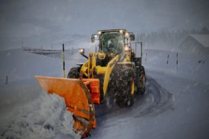 Tractor snow plow.