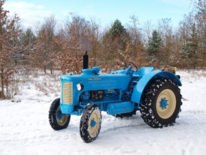 Tractor in the snow.