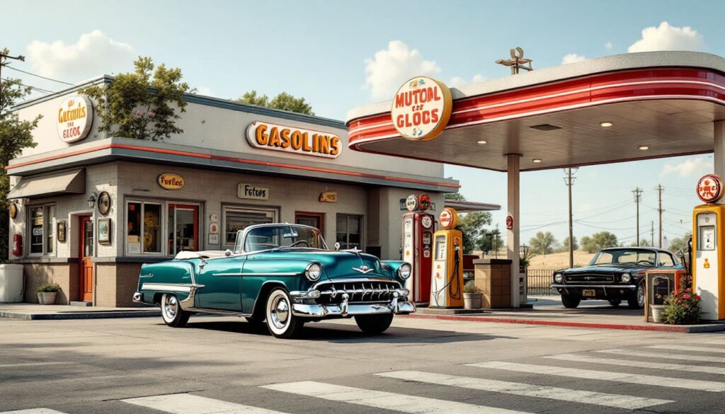 American Classic Car Gas Station