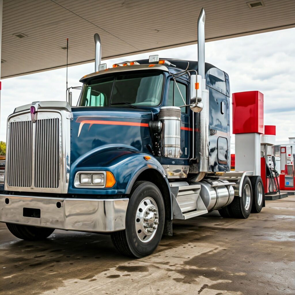 Blue Semi Diesel Truck