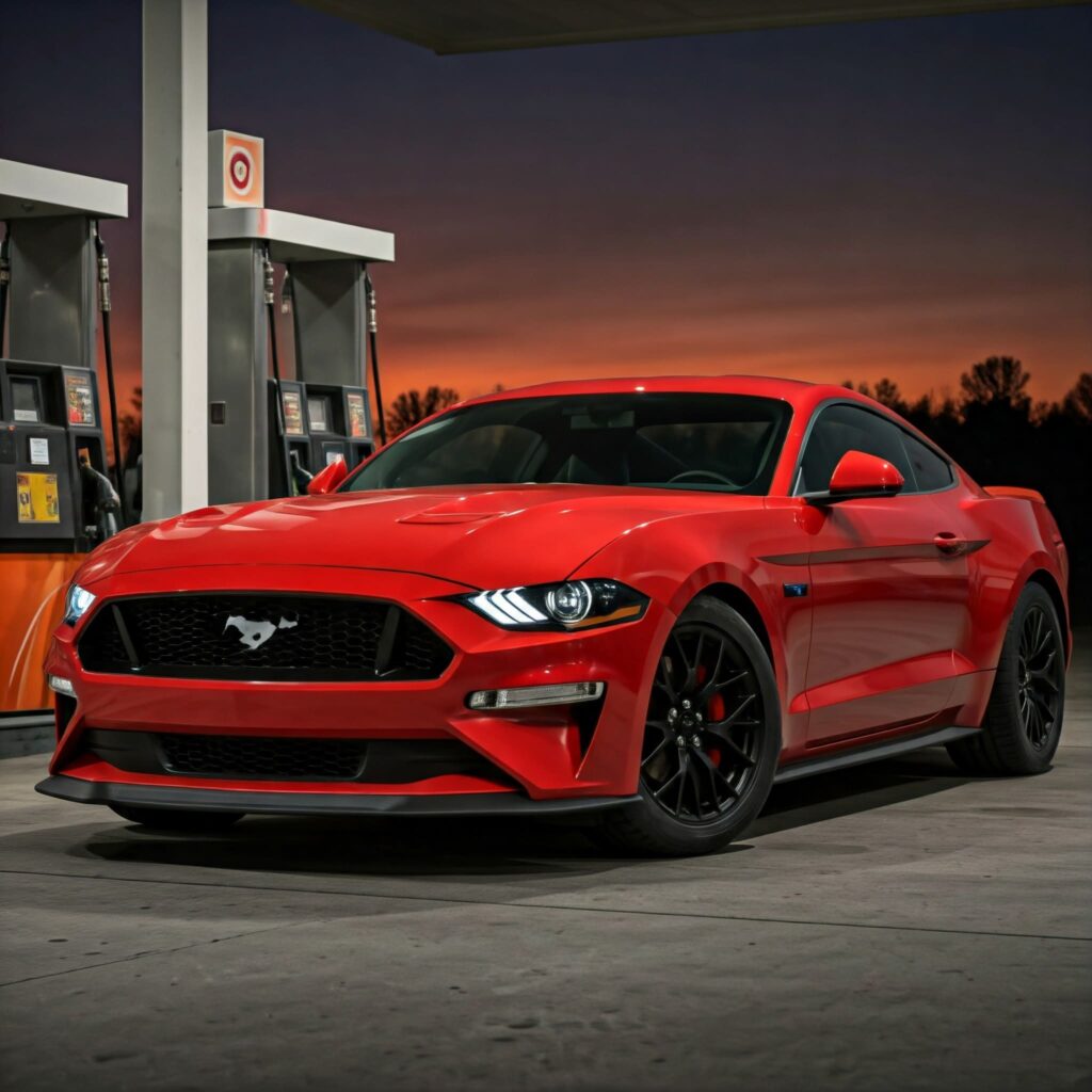 Red Mustang Car