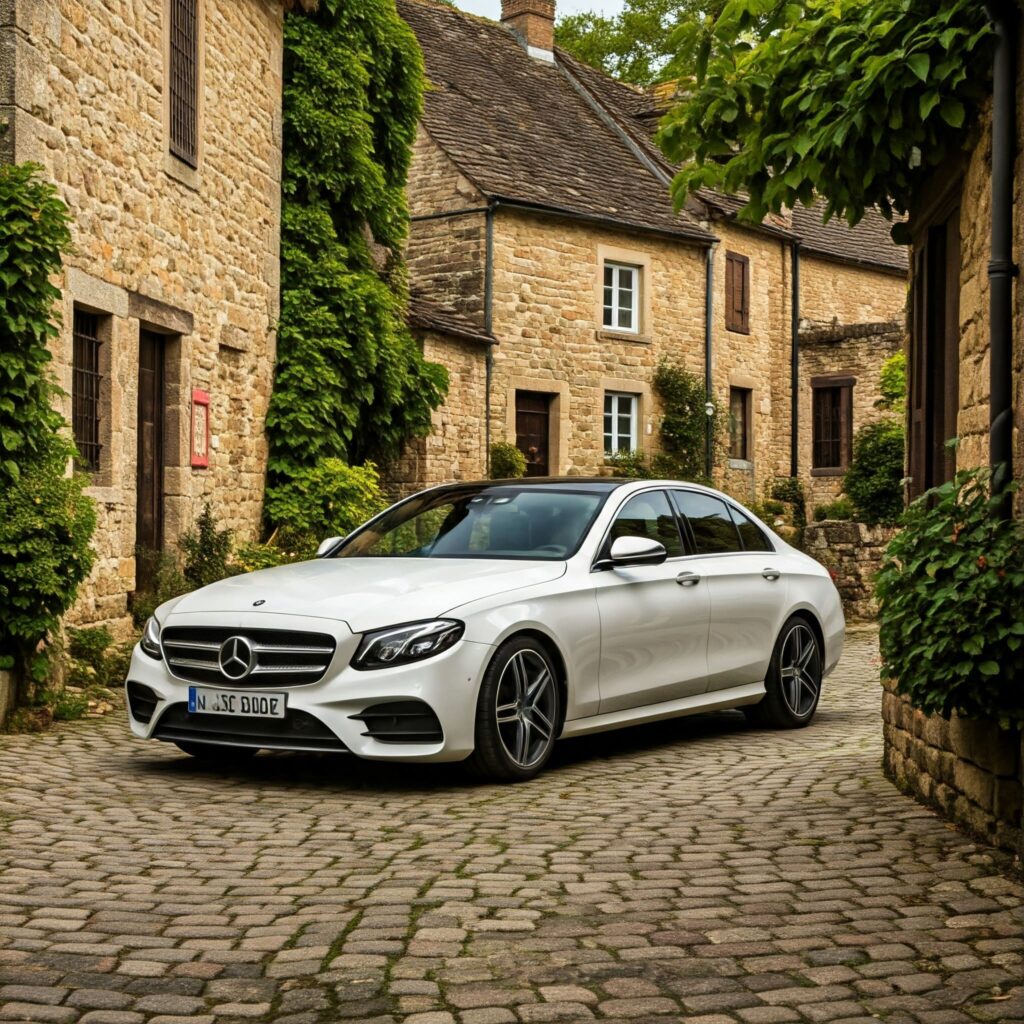 White Mercedes E300