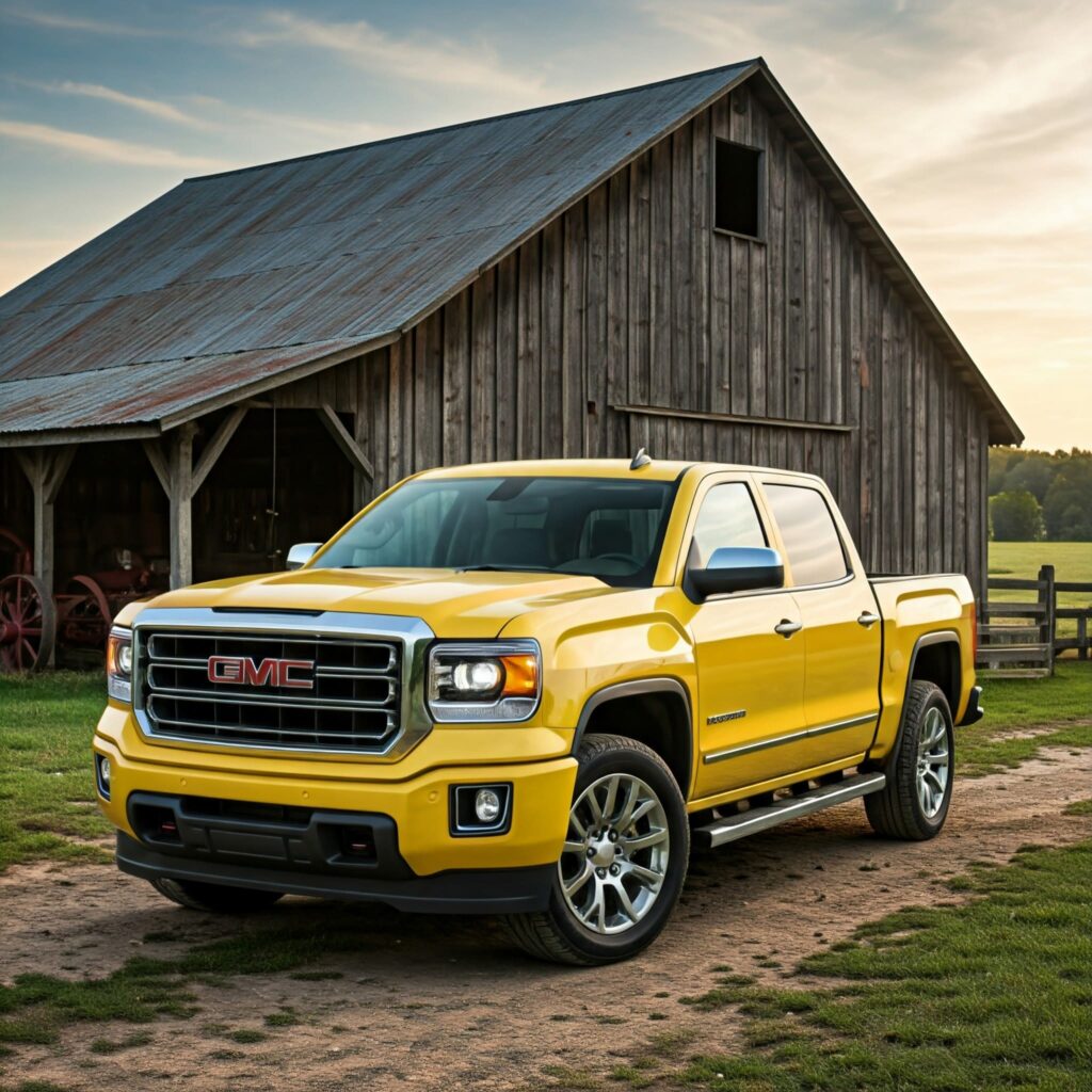 Yellow Gmc Sierra