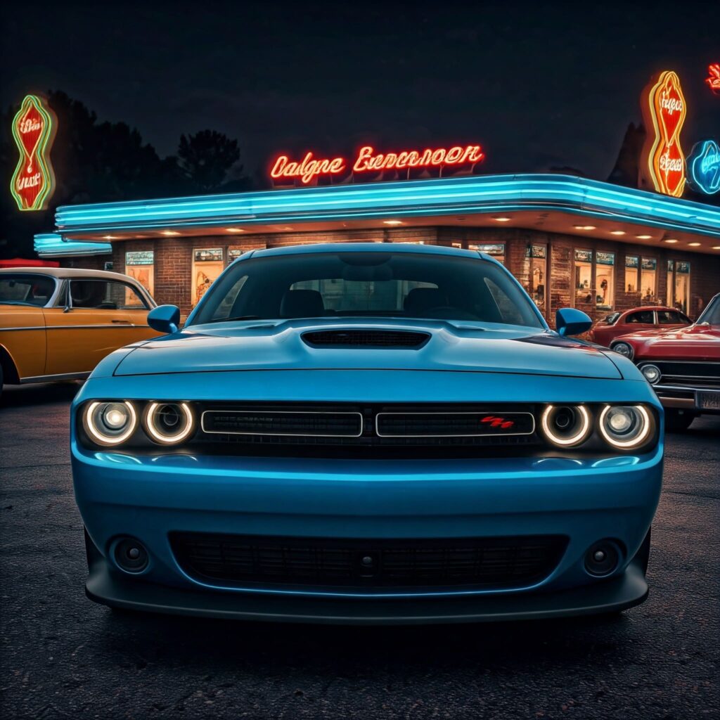 Blue Dodge Challenger