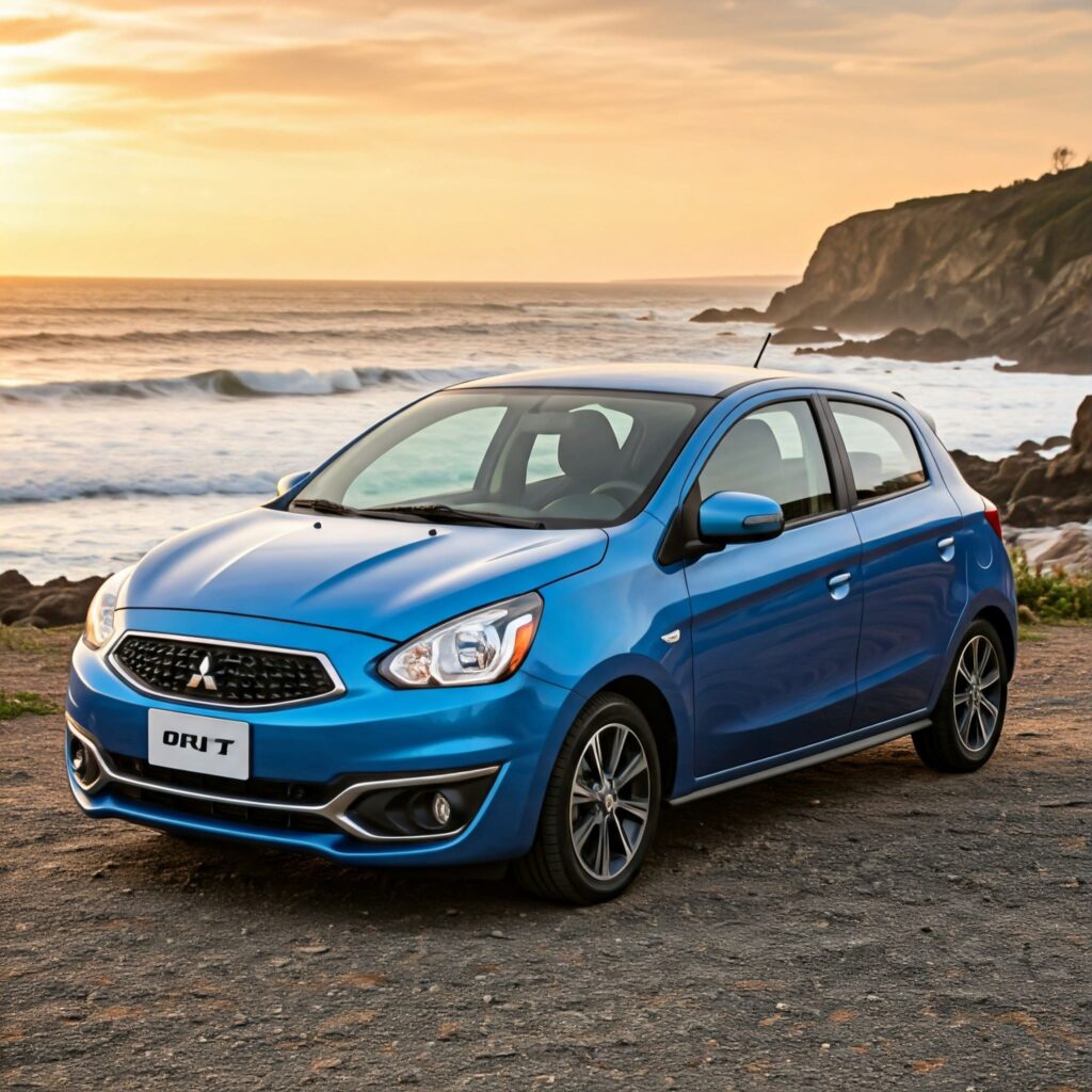 Blue Mitsubishi Mirage