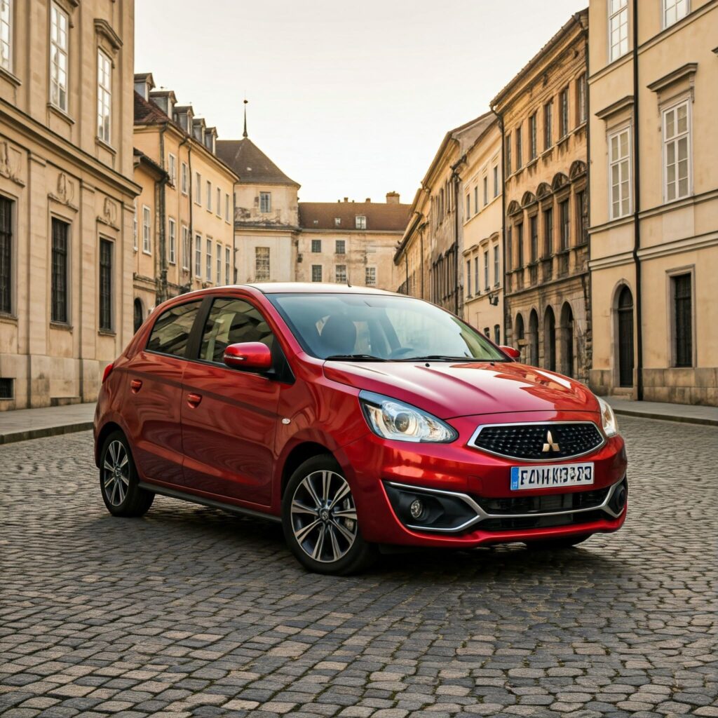 Red Mitsubishi Mirage