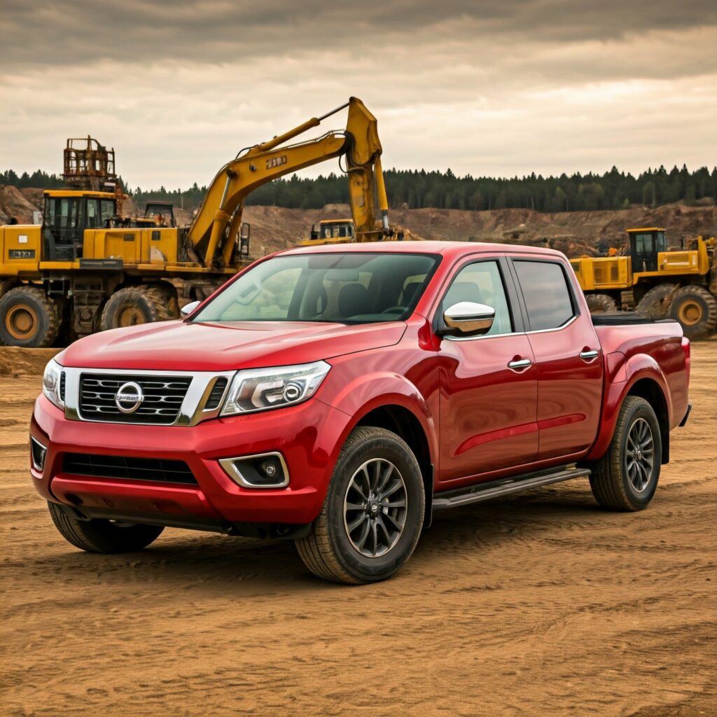 Red Nissan Frontier