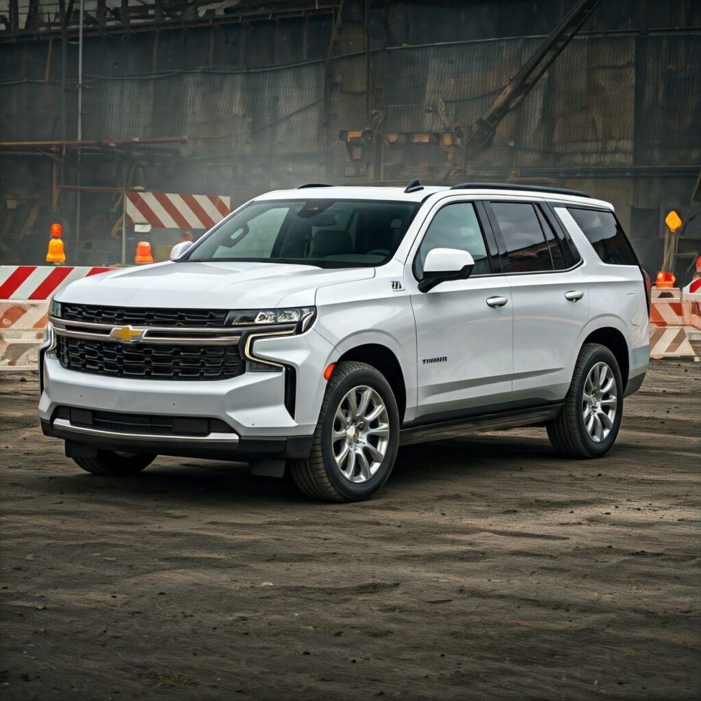 White Chevy Tahoe