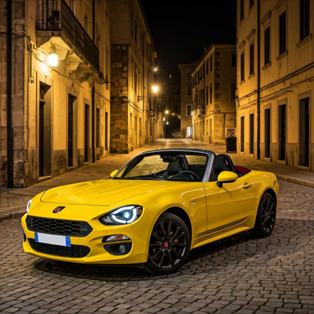 Yellow Fiat Spider