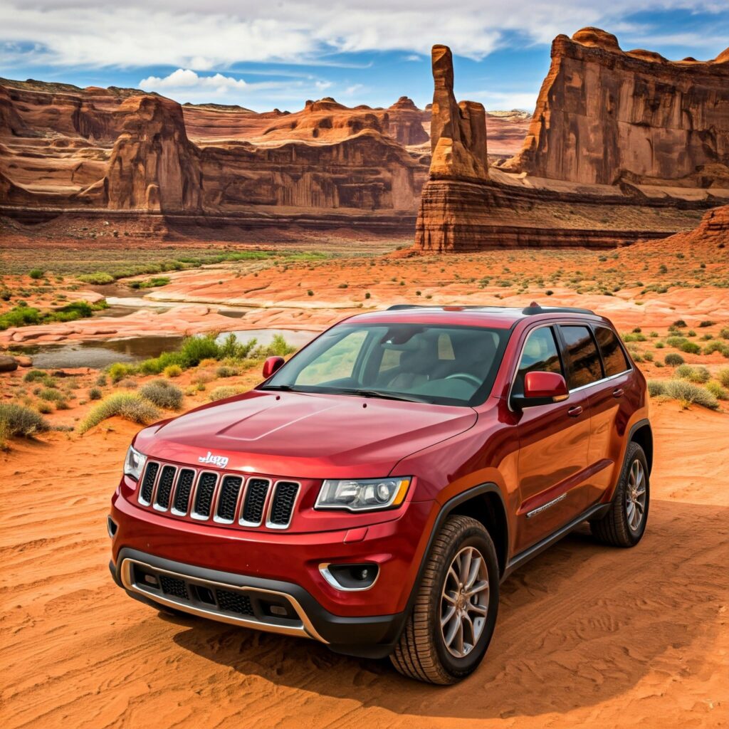 Red Jeep Grand Cherokee