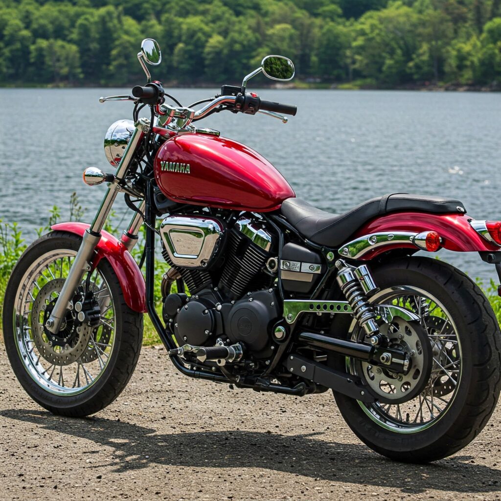 Classic Red Motorcycle