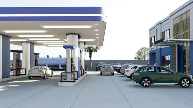 Featured image for "Best Fuel Treatment for Cars" blog post. Gas station.