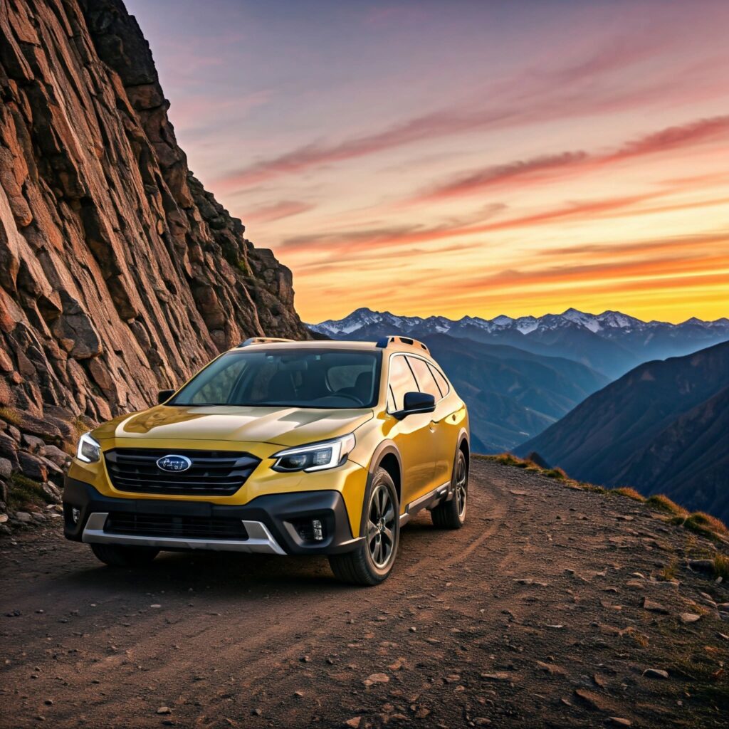 Yellow Subaru Outback