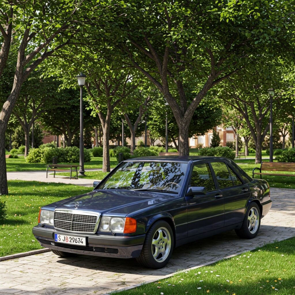 Blue Mercedes Benz