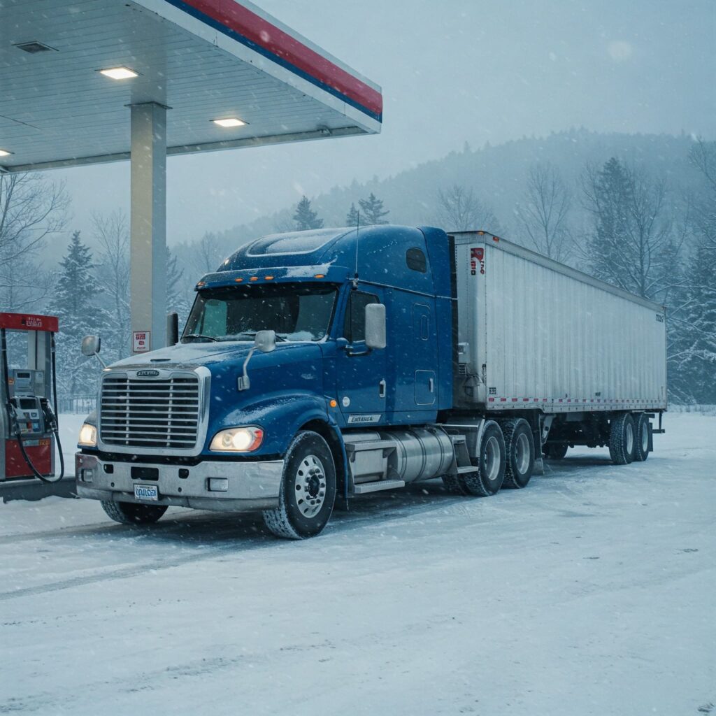 Blue Semi Commercial Truck