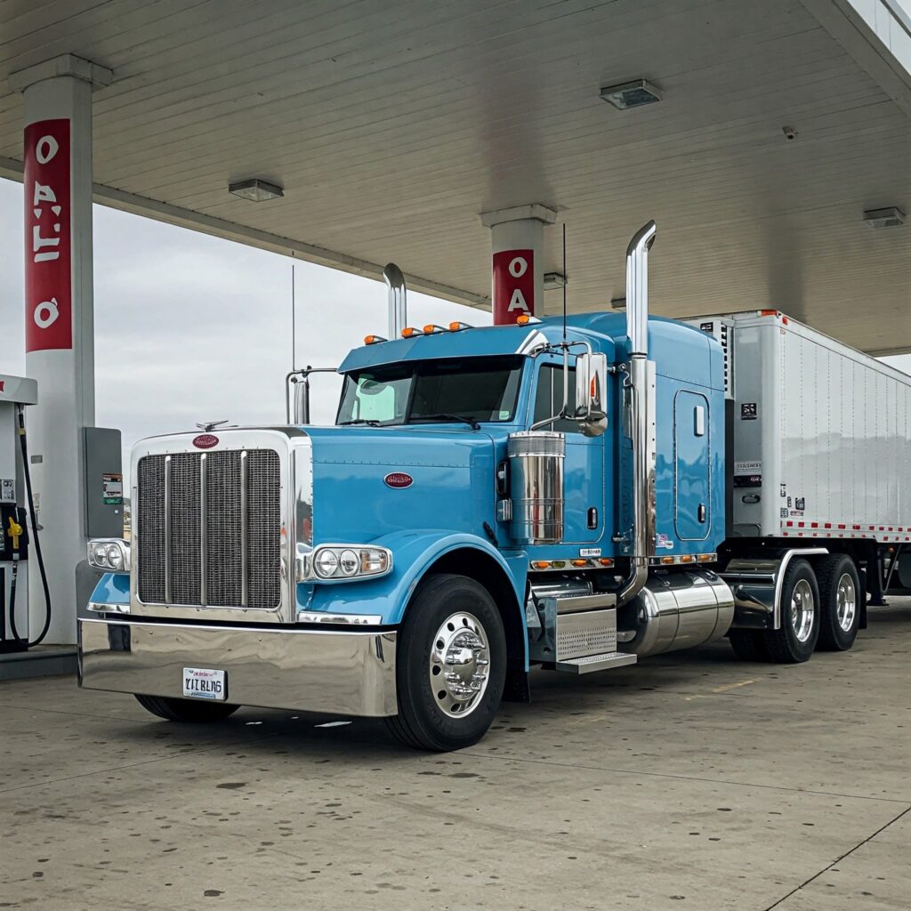 Blue Semi Truck