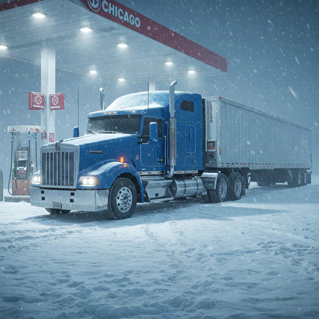 Blue Winter Truck