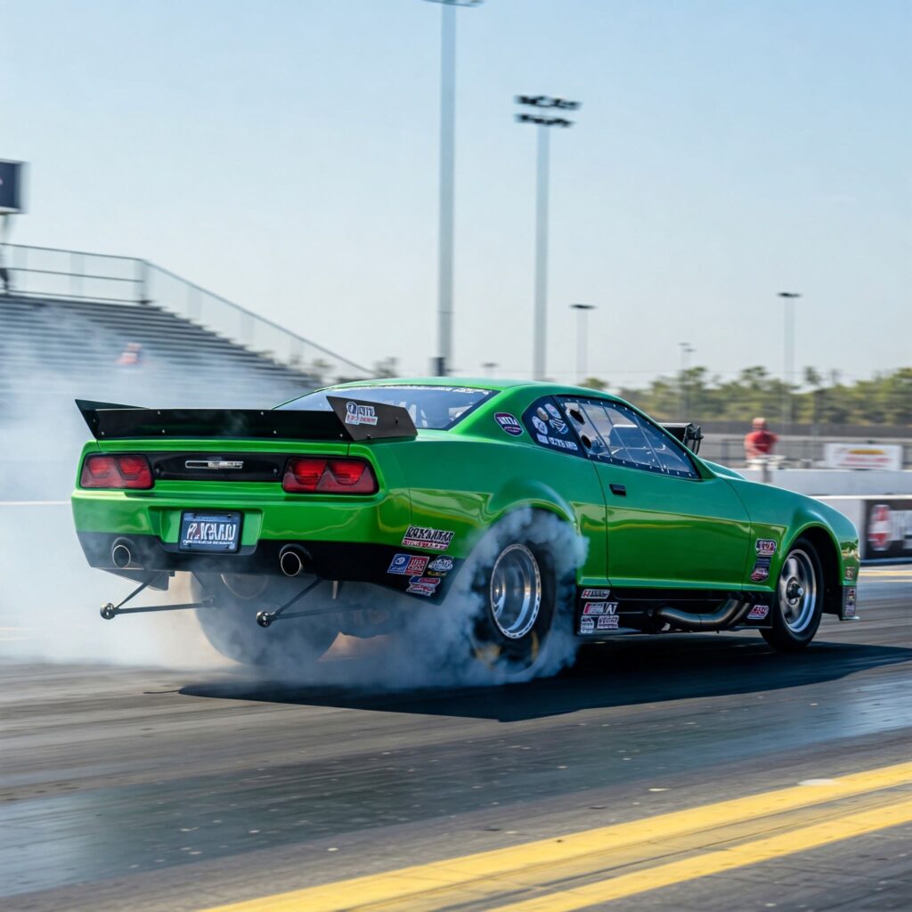 Green Drag Racing Car