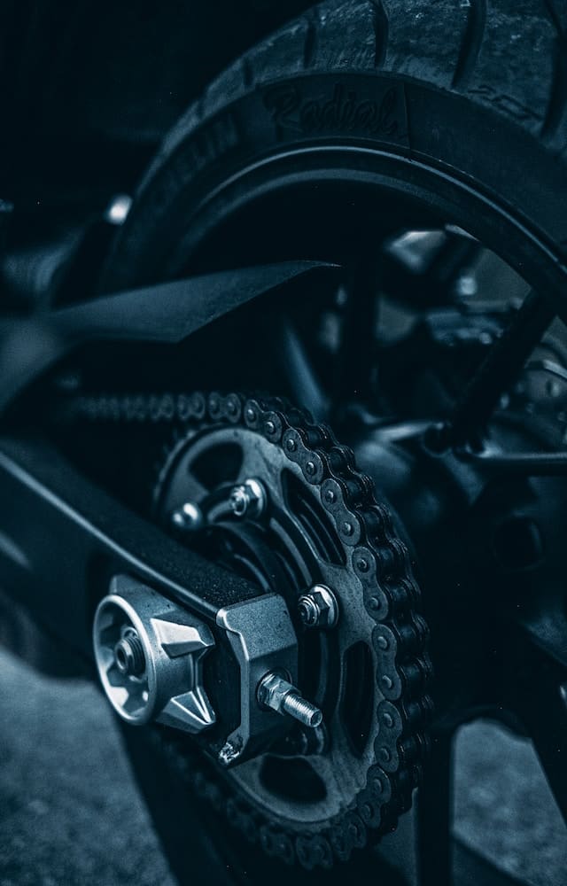 Featured image for "Best Motorcycle Chain Lubricant" blog post. Motorcycle chain.