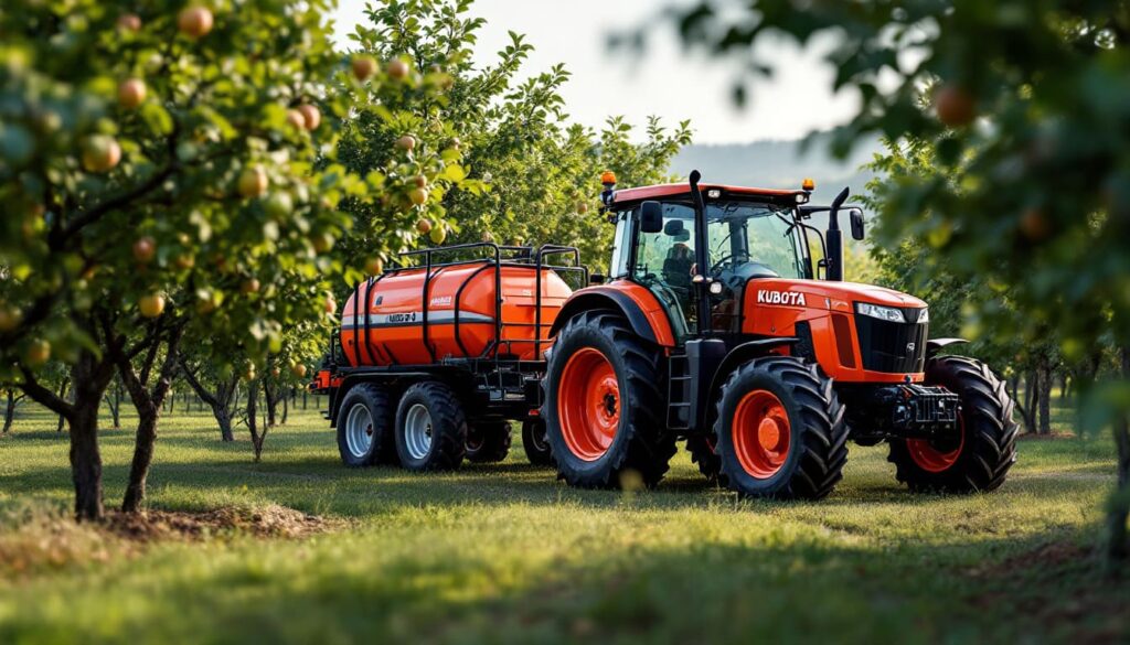 Orange Kubota Farm Tractor