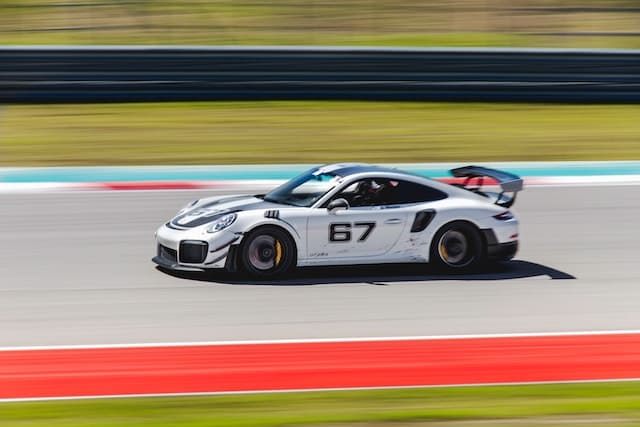 Featured image for "Best Brake Fluid for Track Days" blog post. Racing car.