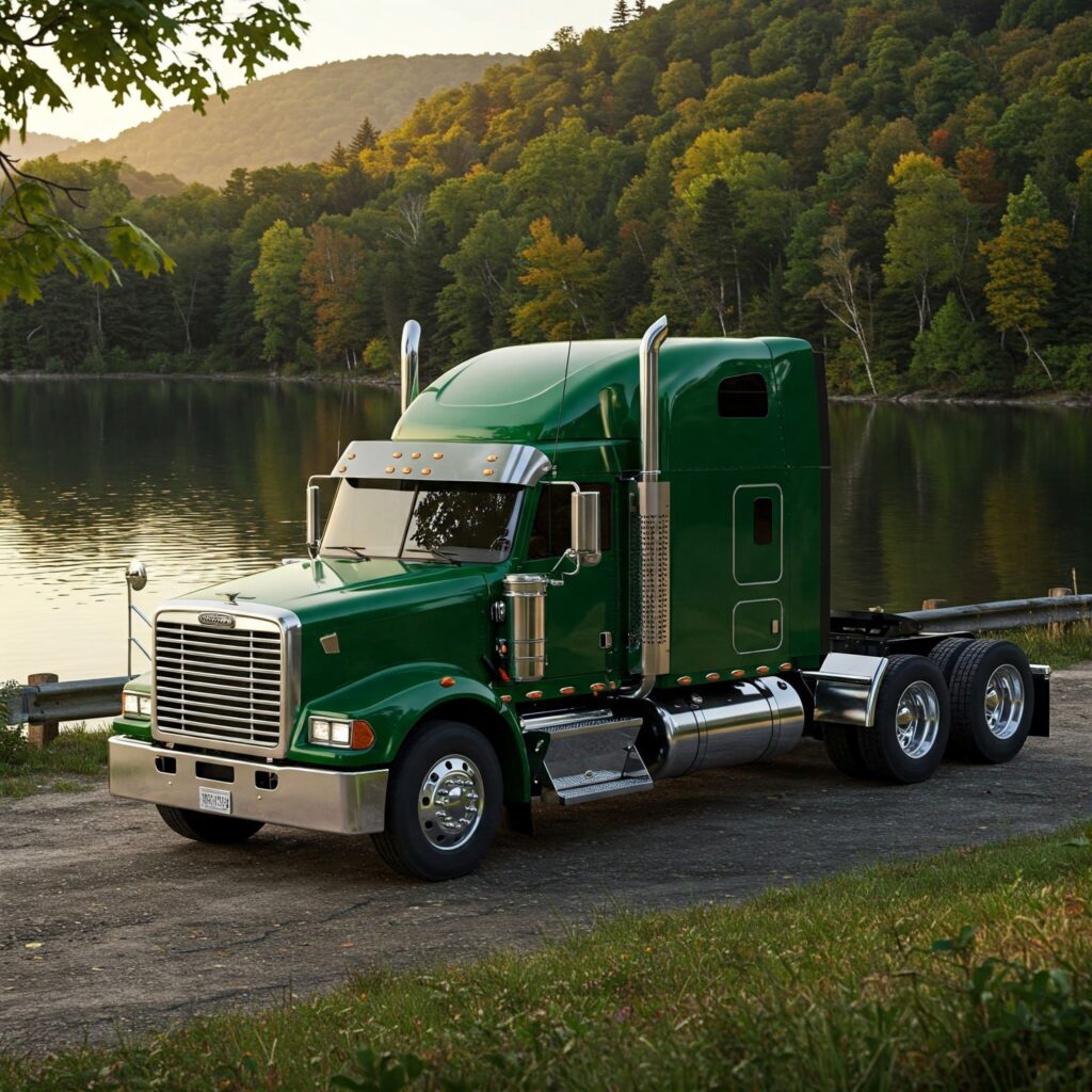 Dark Green Semi Truck