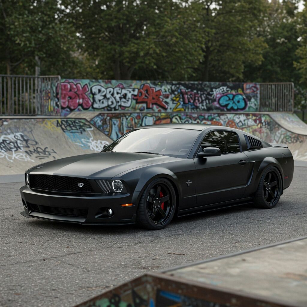 Gray Mustang Car