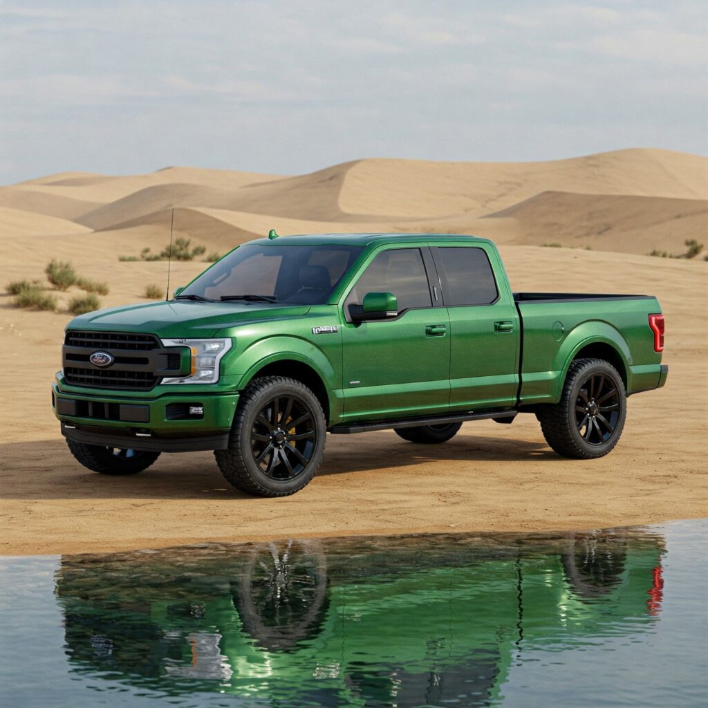 Green Ford Pickup Truck