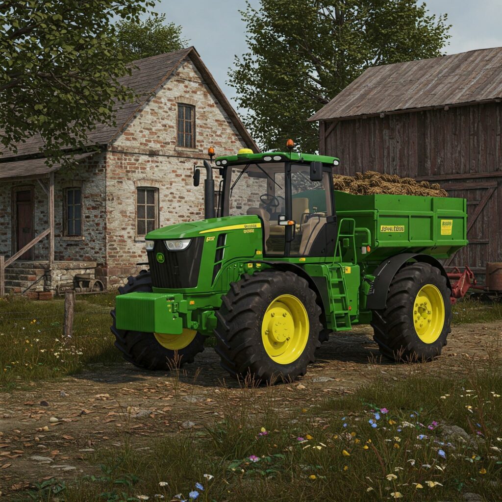 Green John Deere Farm Tractor