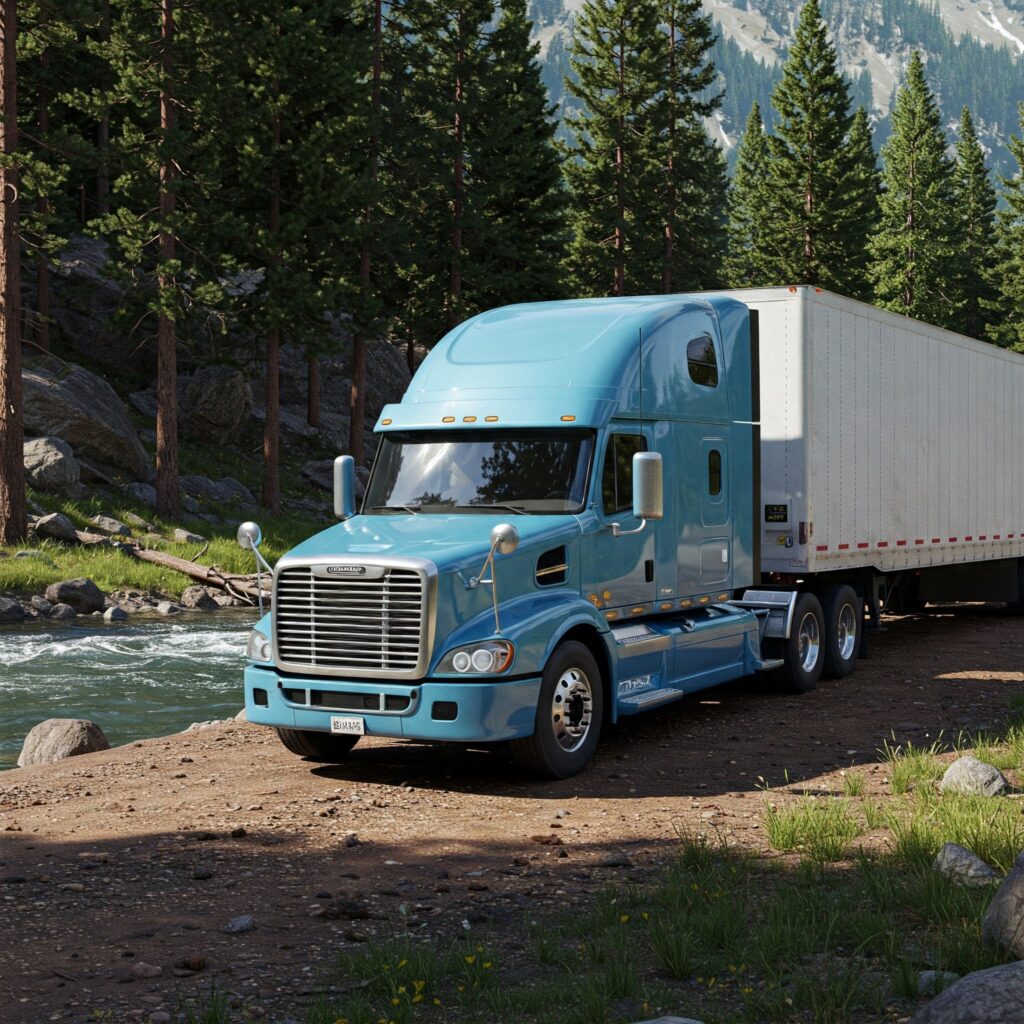 Light Blue Semi Truck