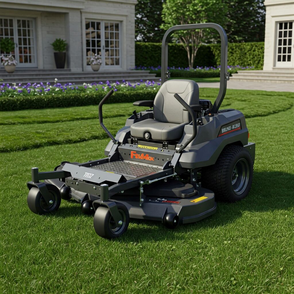 Gray Rising Lawnmower