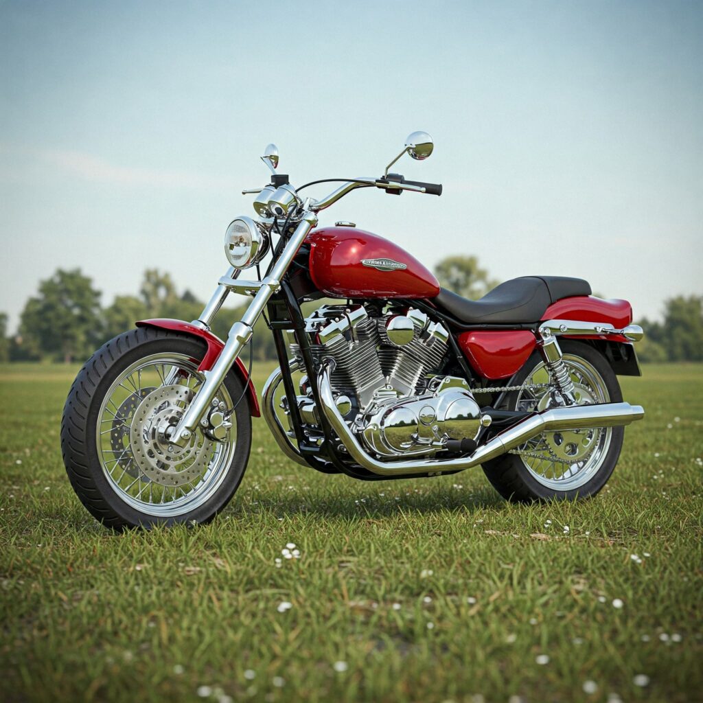 Red Classic Motorcycle