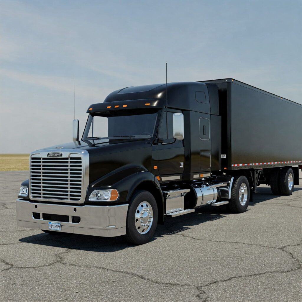 Black Commercial Semi Truck