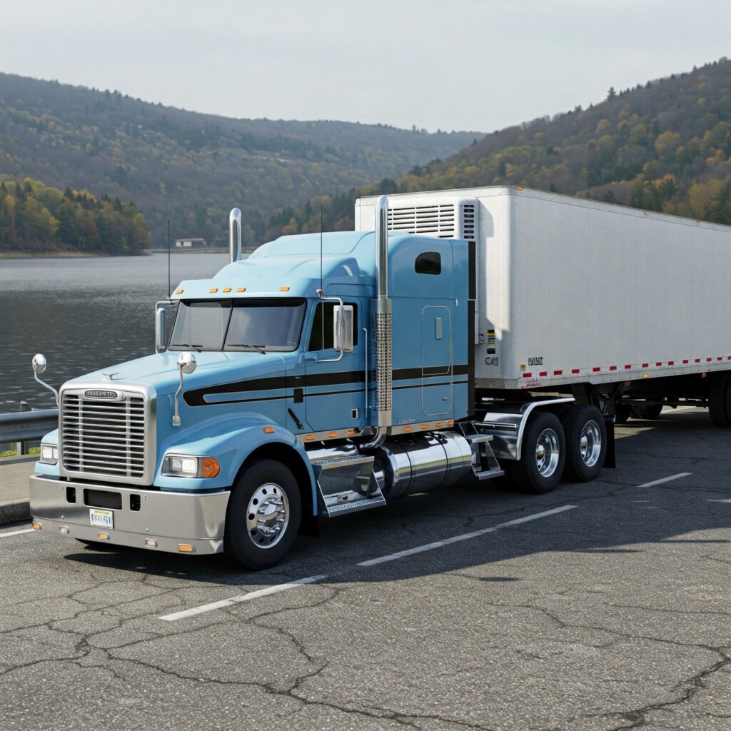 Blue Commercial Semi Truck