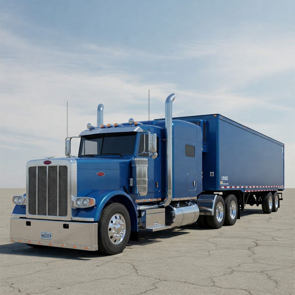 Blue Peterbilt Truck