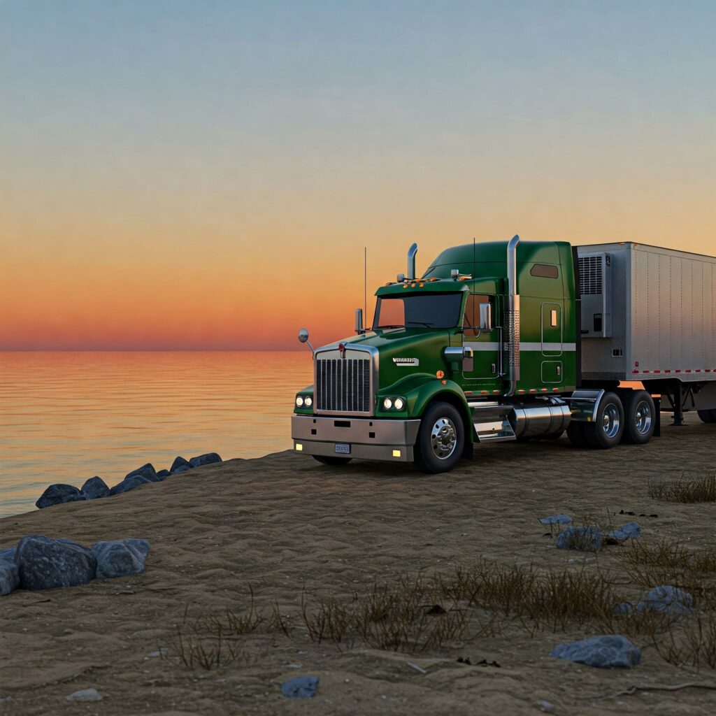 Green Kenworth Truck