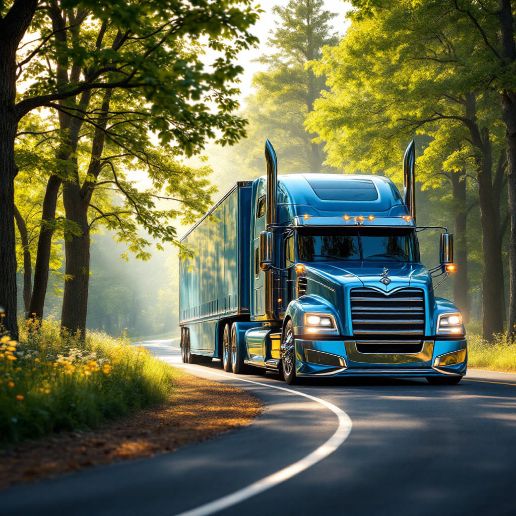 Metallic Baby Blue Mack T880 Truck