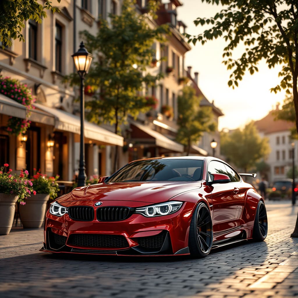 Red Bmw 430i Old Town Sunset