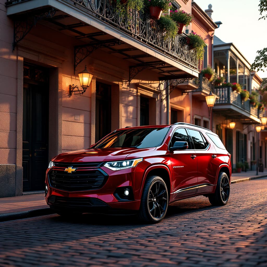 Red Chevy Traverse