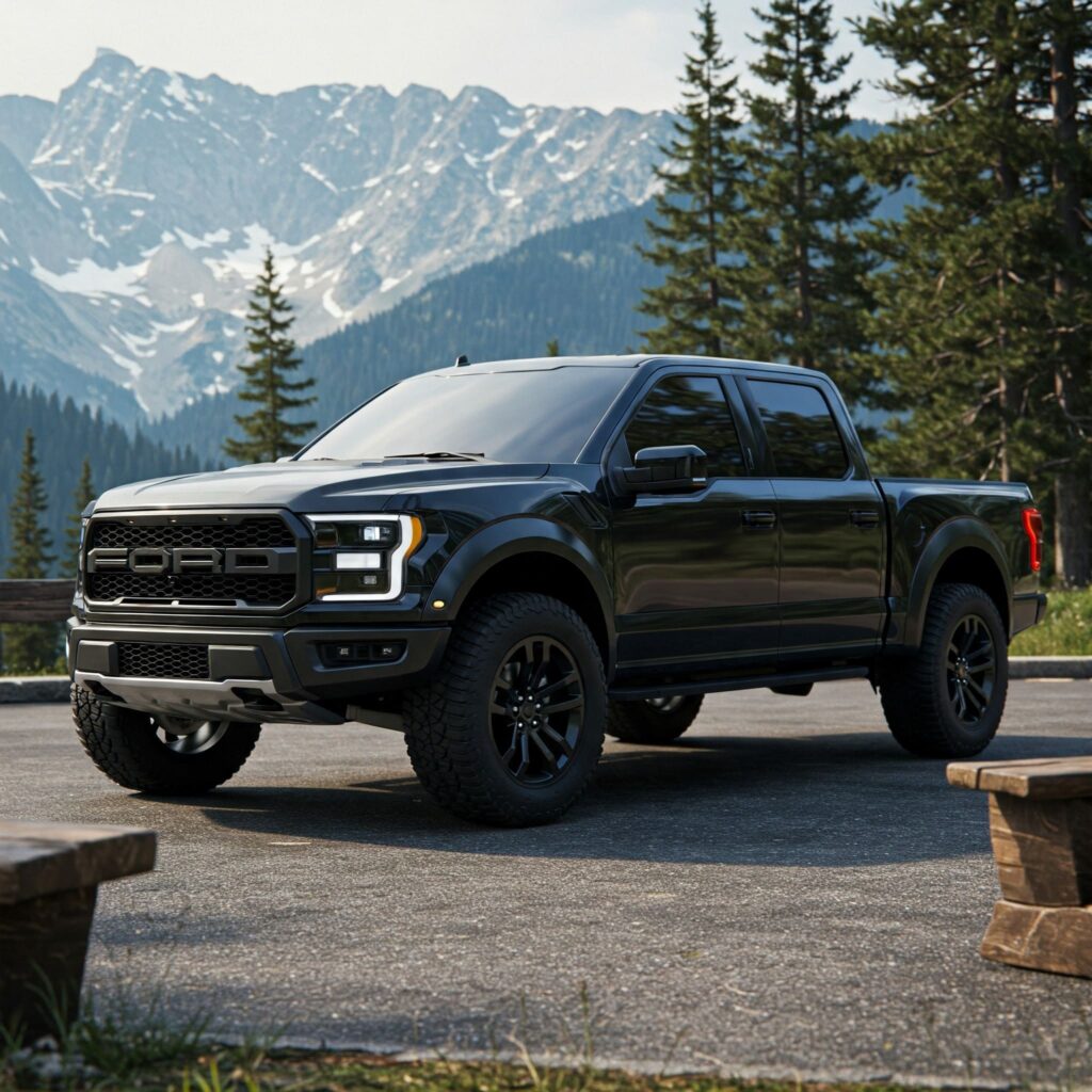 Black ford f150 raptor