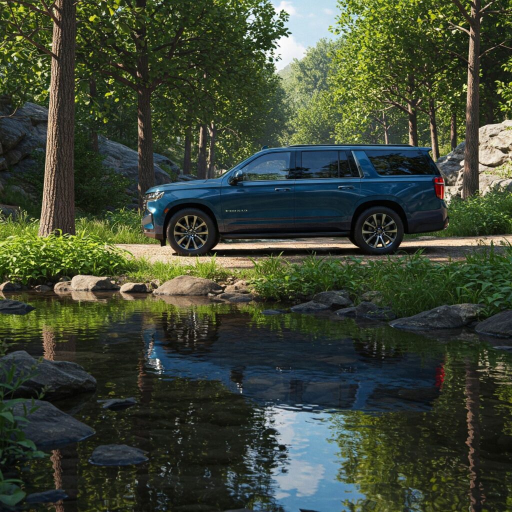 Blue chevy suburban